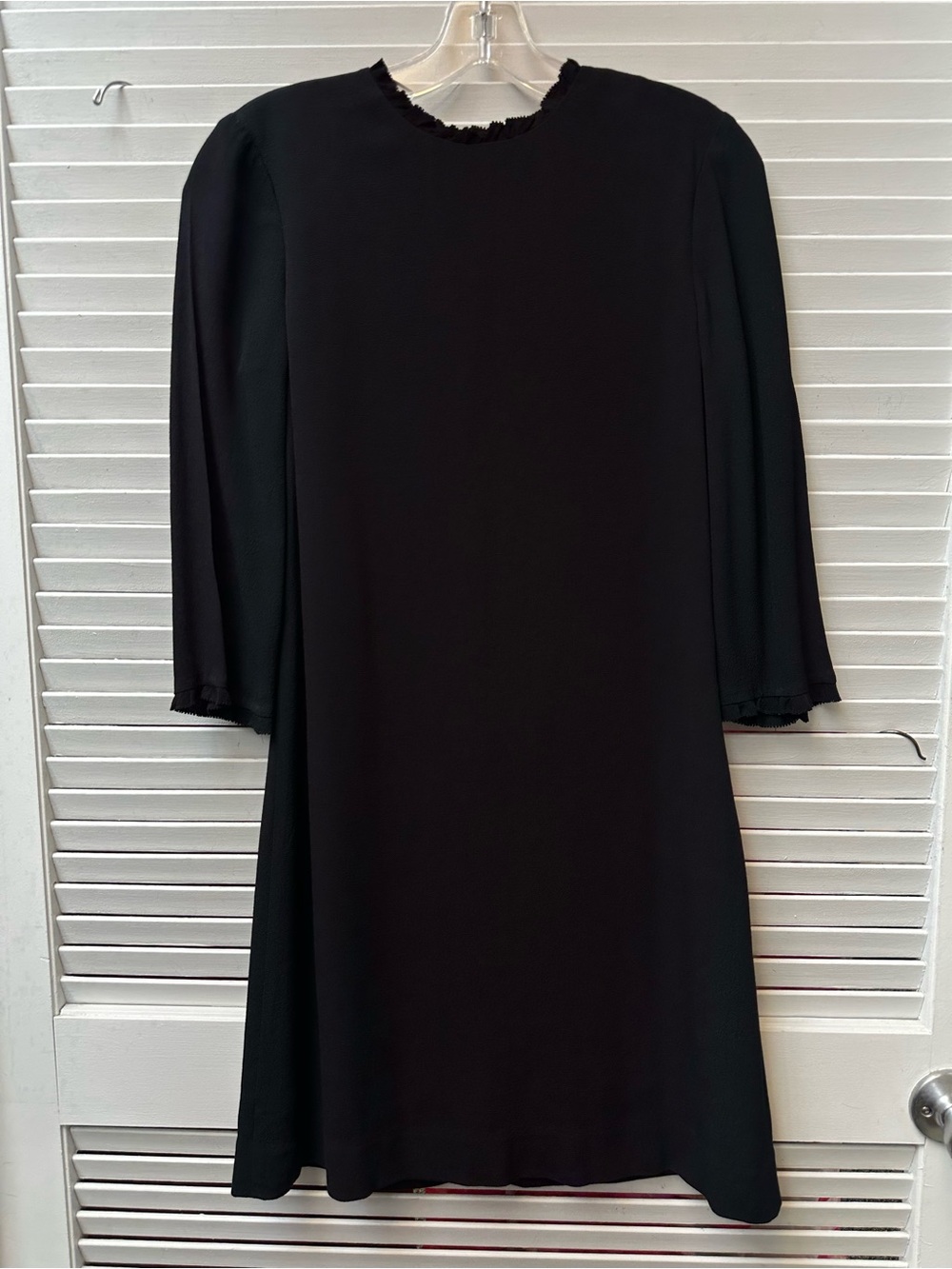 Kate Spade Black Shift Dress with Ruffle Trim